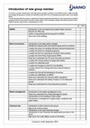 Checklist for introduction of new group member at iNANO.