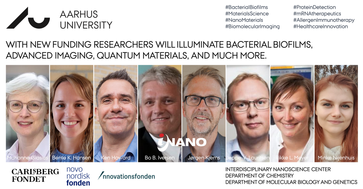 Grants for iNANO researchers from the Carlsberg Foundation, the Novo Nordisk Foundation and Innovation Fund Denmark.