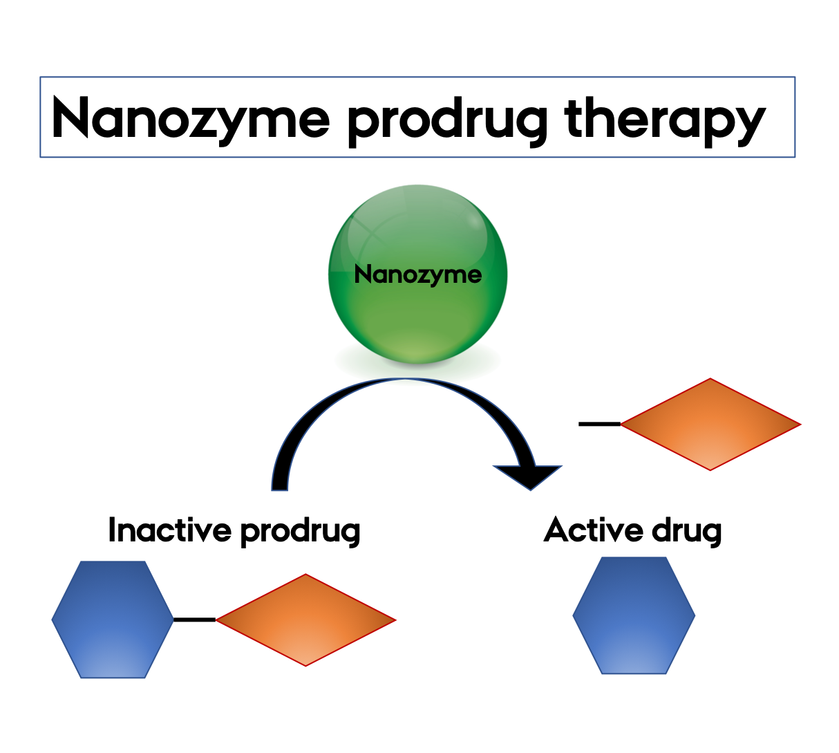 AU researchers from Department of Chemistry and iNANO develop new artificial enzyme-like nanoparticles with high potential in prodrug therapy. (Illustration: Lise Refstrup Linnebjerg Pedersen and Colourbox.com)