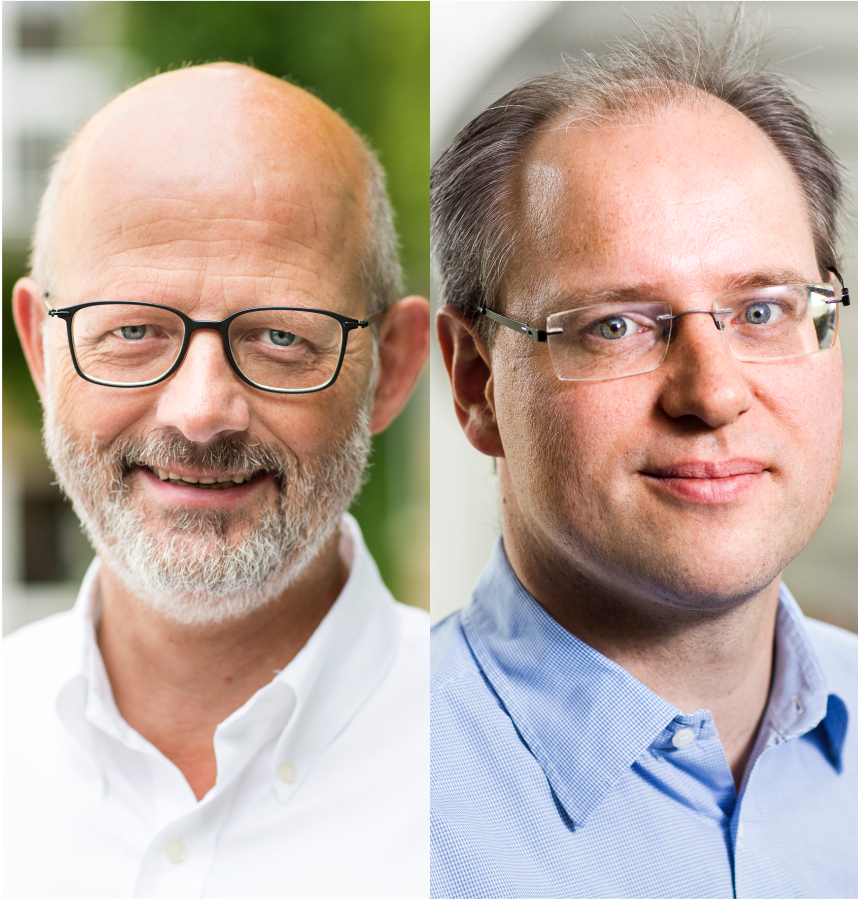 Niels Christian Nielsen and Henrik Birkedal each receive a Villum Synergy grant for data-driven projects. (Photos: Lars Kruse and Lise Balsby, respectively)
